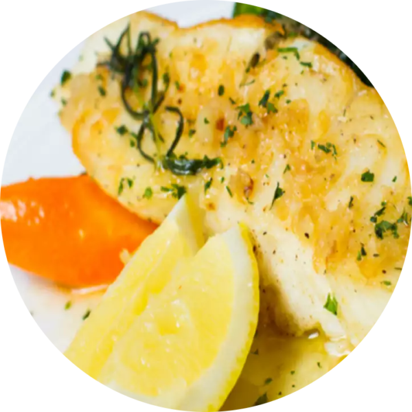 Grilled Fish & Lemon Garlic Butter Sauce